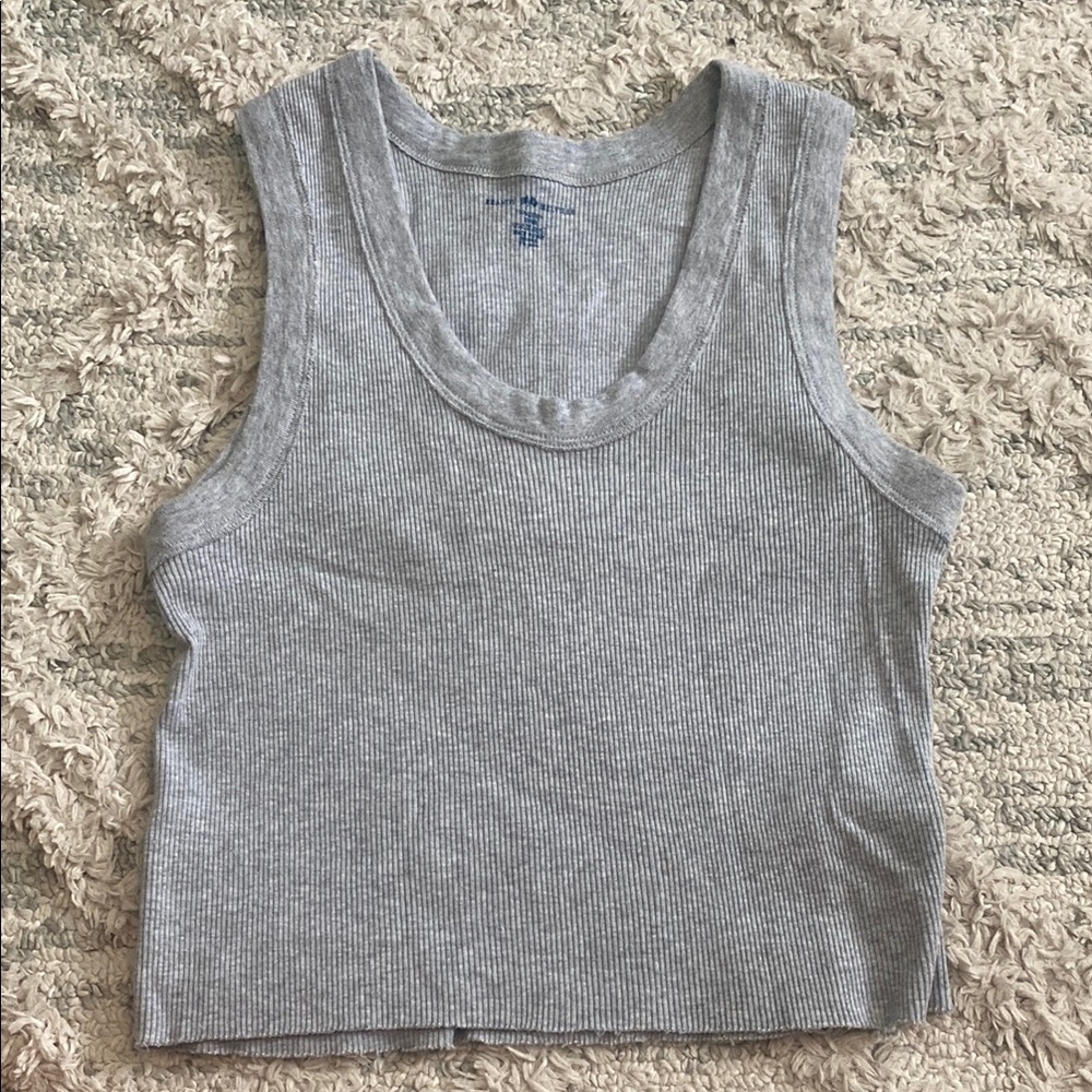 Brandy Melville Gray Fitted Crop Tank Top